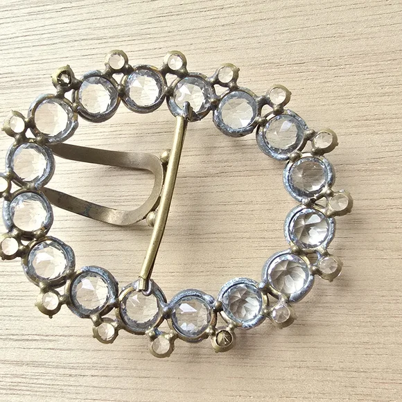 Antique Victorian/Edwardian Paste, Sterling Silver And Gilt ‘Sash’ Buckle Circa - Picture 4 of 4